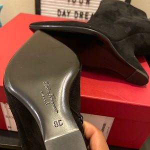Black Suede Salvatore Ferragamo Wedges